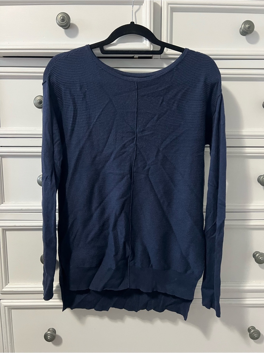 Calvin Klein Jeans Navy Ribbed Long-Sleeve Top